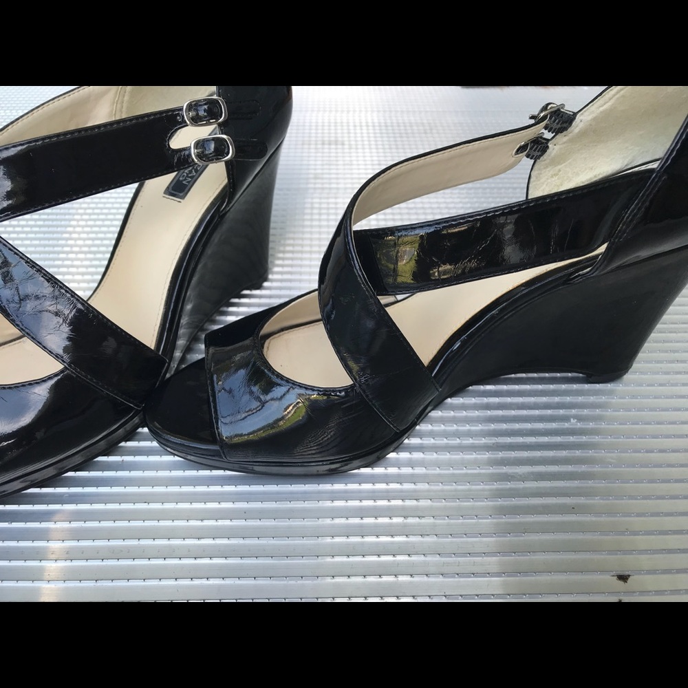 American Living Black Patent Strap Dressy Sandals